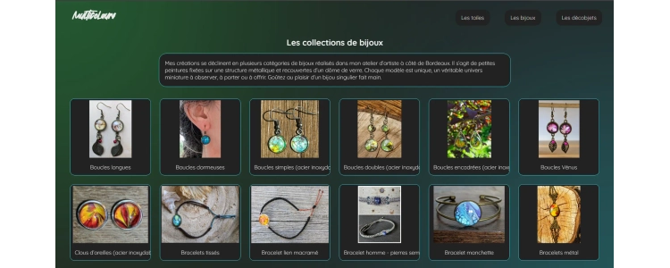 Projet Multicolaure : page bijoux