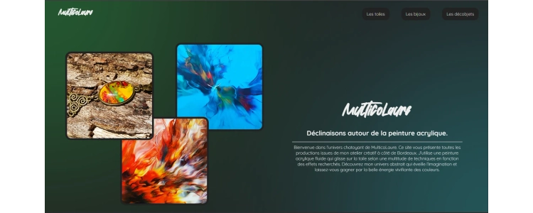 Projet Multicolaure : page d'accueil